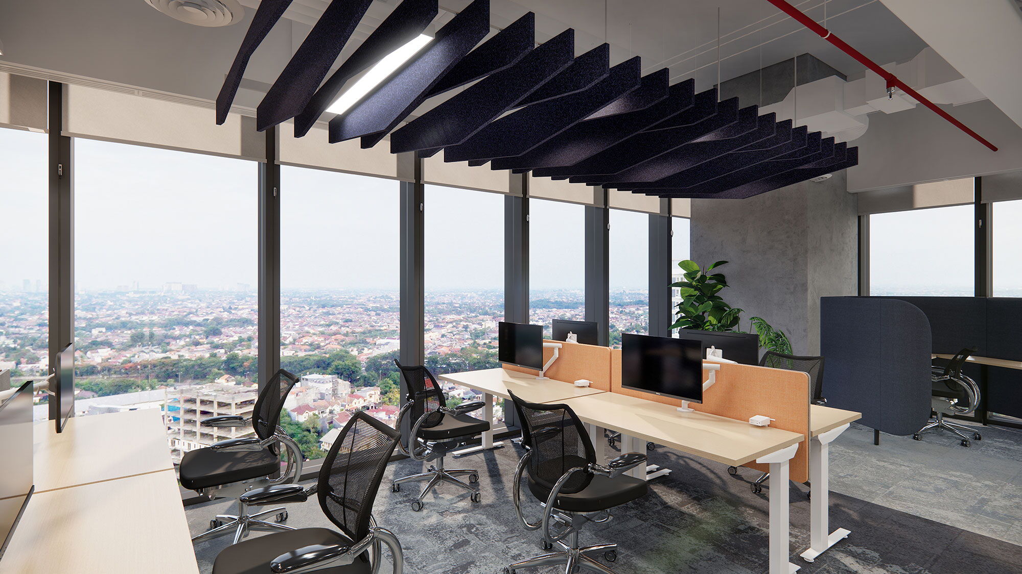 Ecocore Baffles in office highrise